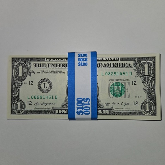 Us Mint Other - 100 Dollar Bills Uncirculated Sequential (01-00) W/ SLEEVES Series 2021 (B201)